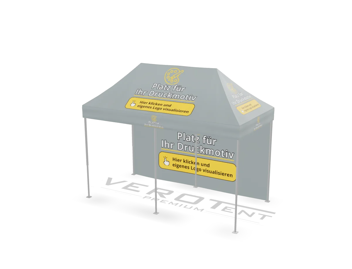 Faltzelt 2 x 4 m mit Logo-Druck in 3D