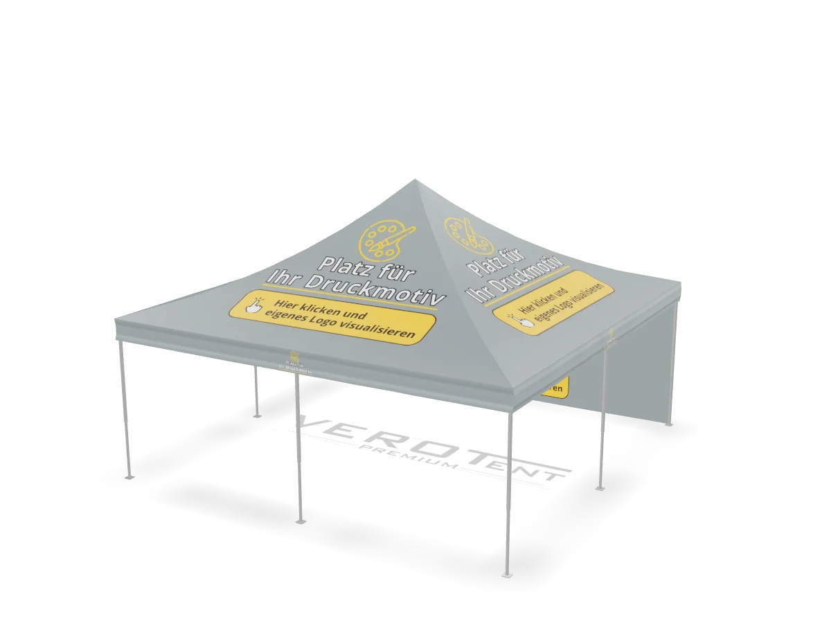Faltzelt 6 x 6 m mit Logo-Druck in 3D
