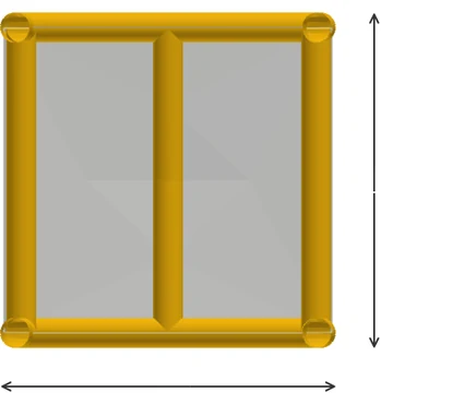 Luftzelt Cube Draufsicht mit Länge und Breite