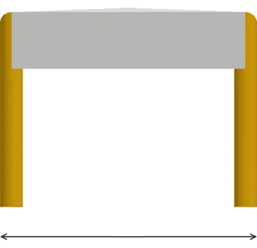 Luftzelt Cube Längsseite mit Breite