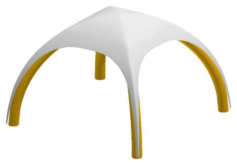 Luftzelt Dome in 3D-Ansicht
