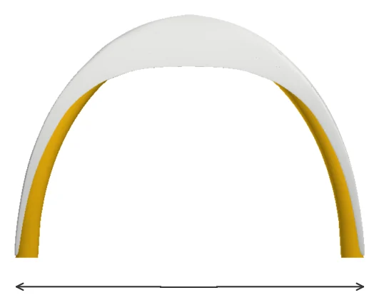 Luftzelt Dome Längsseite mit Länge
