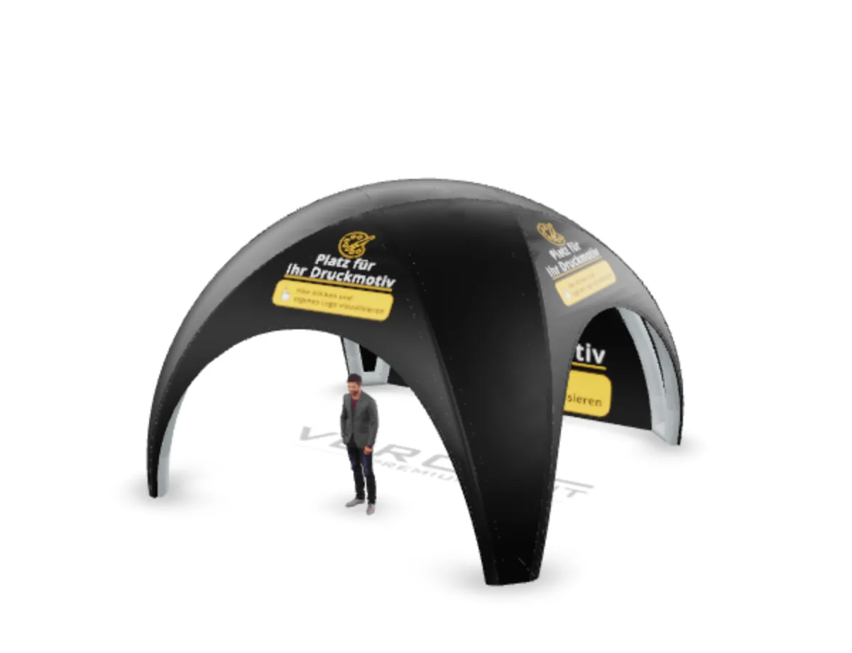 Luftzelt Duo mit Druck – 3D-Ansicht