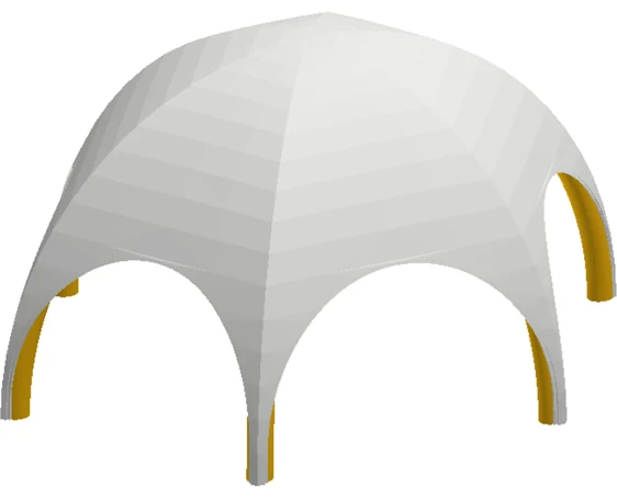 Luftzelt Hex in 3D-Ansicht