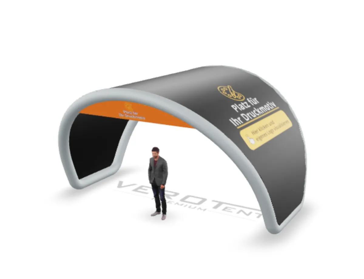 Luftzelt Shell mit Druck – 3D-Ansicht