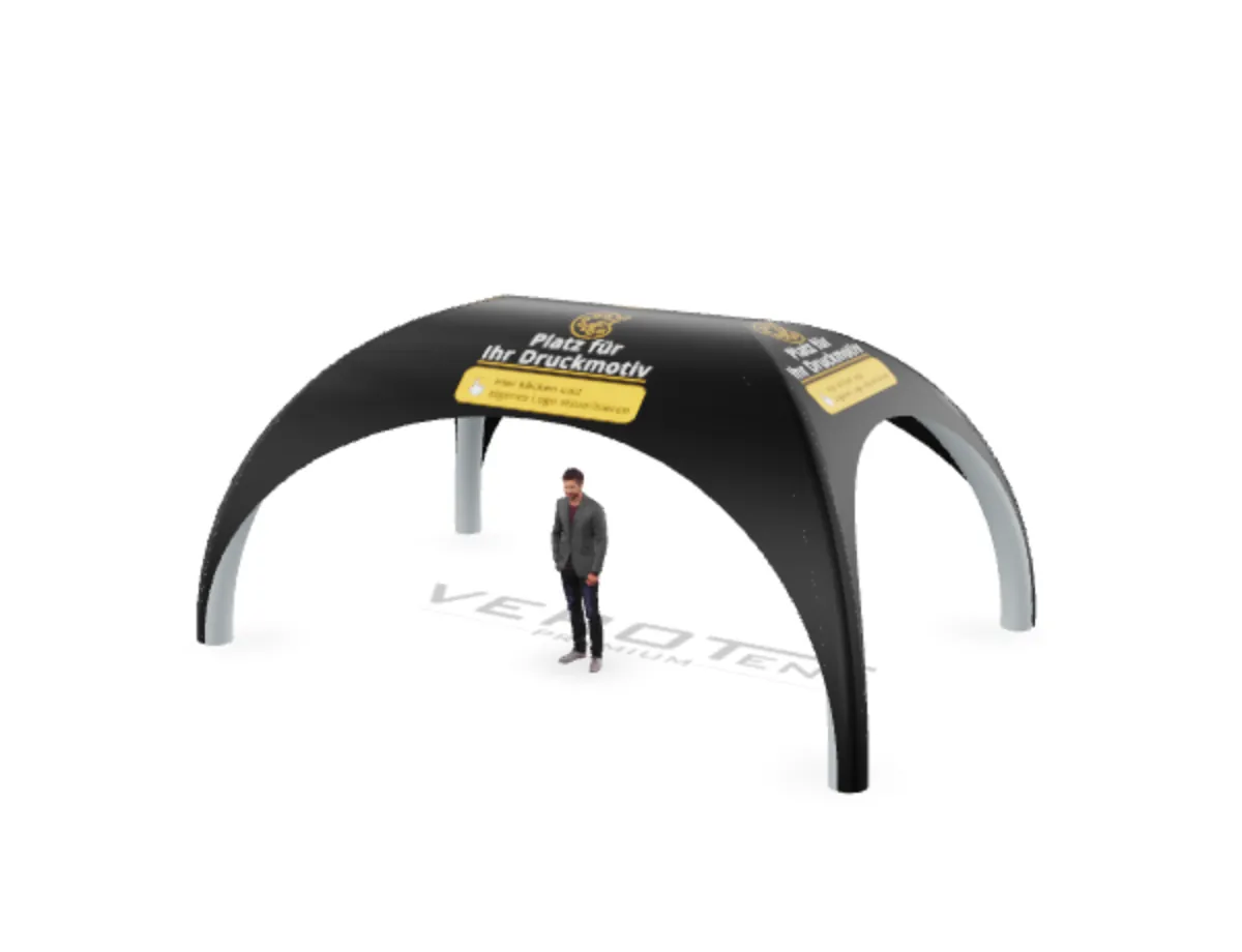 Luftzelt Stretch mit Druck – 3D-Ansicht