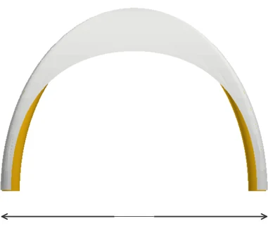 Luftzelt Stretch Längsseite mit Breite