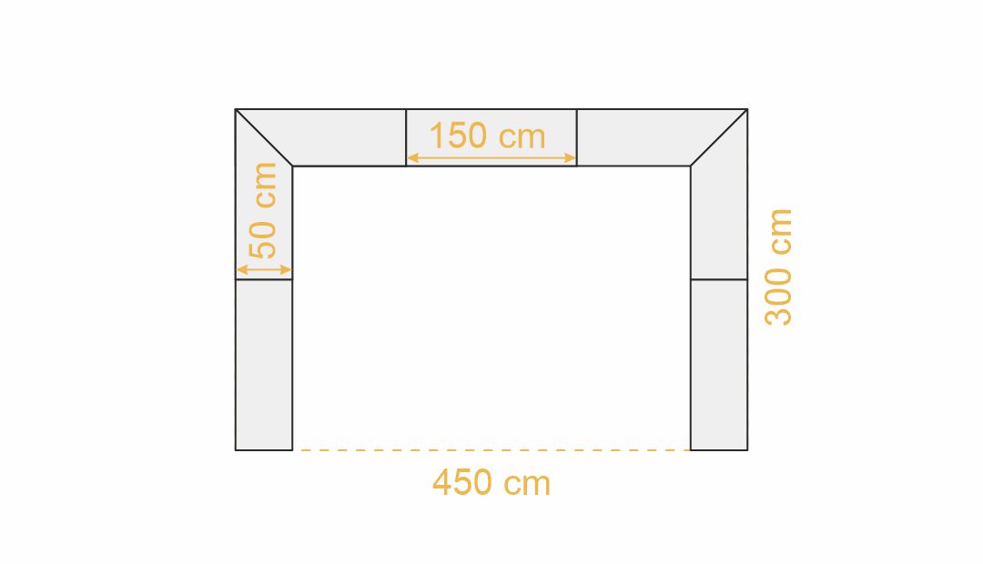 Thekensystem Faltzelt 4.5 X 3 3 Seiten U Form