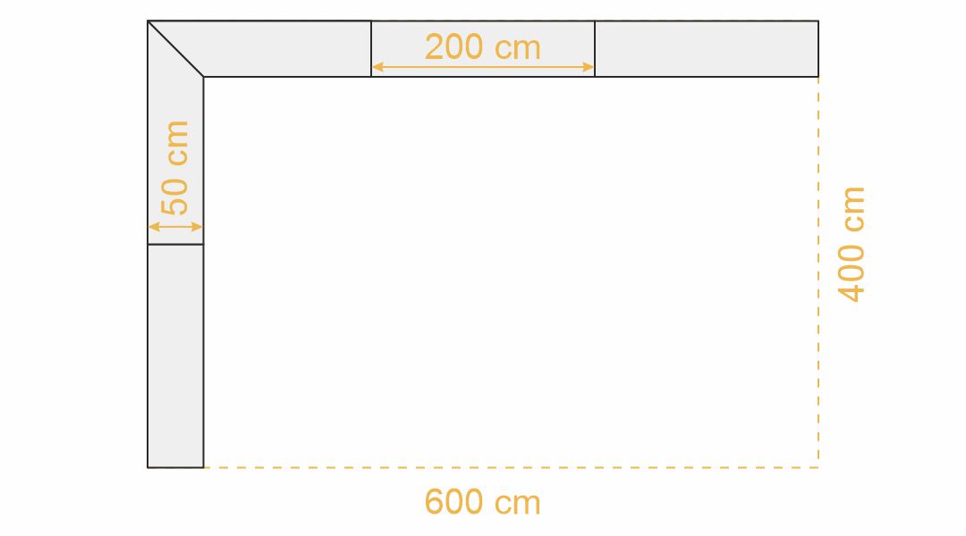 Thekensystem Faltzelt 4 X 6 2 Seiten L Form