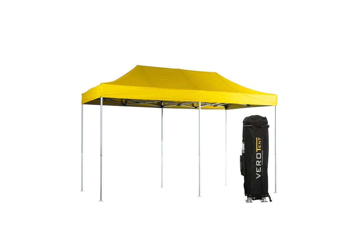 Gelbes Faltzelt 2x4 m VeroTENT mit Tragetasche