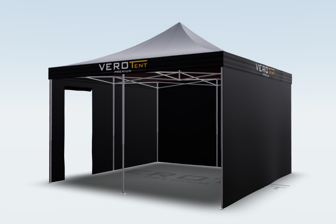 Faltpavillon 5x5 mit Seitenteilen mit Eingang VeroTENT