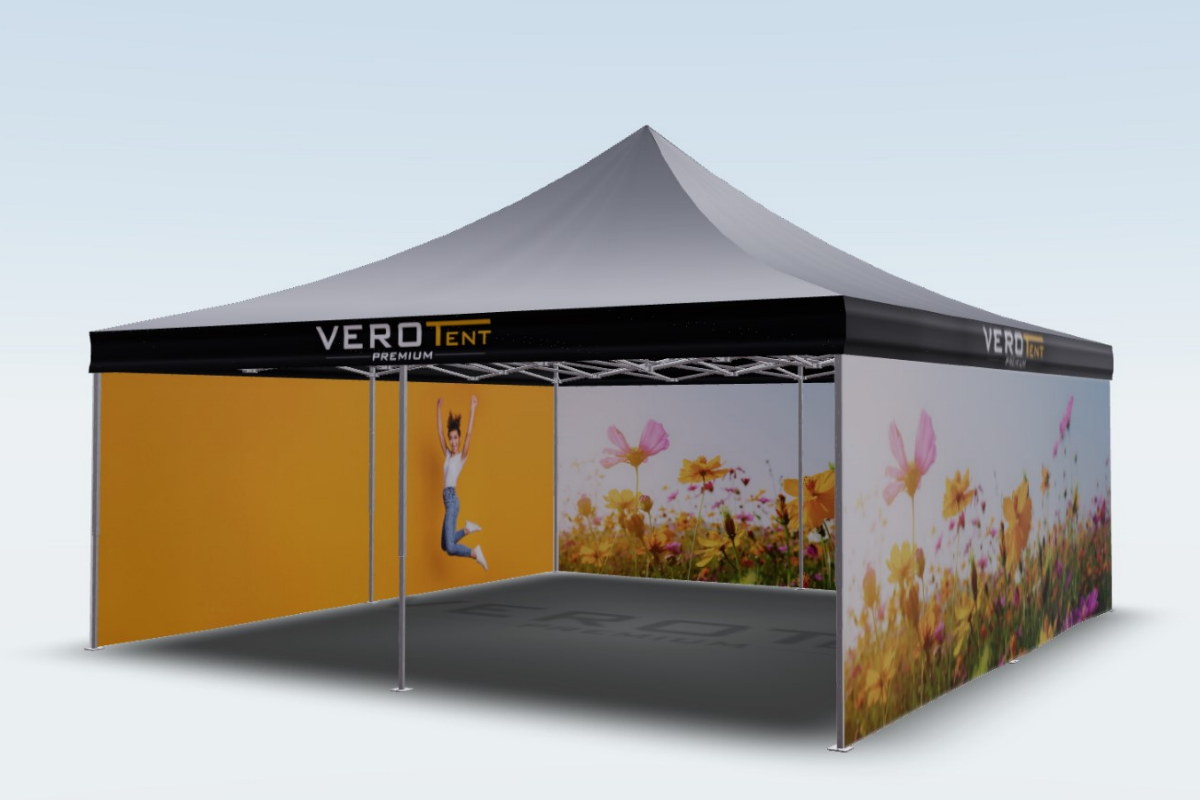 Bedrucktes Faltzelt 6x6 m