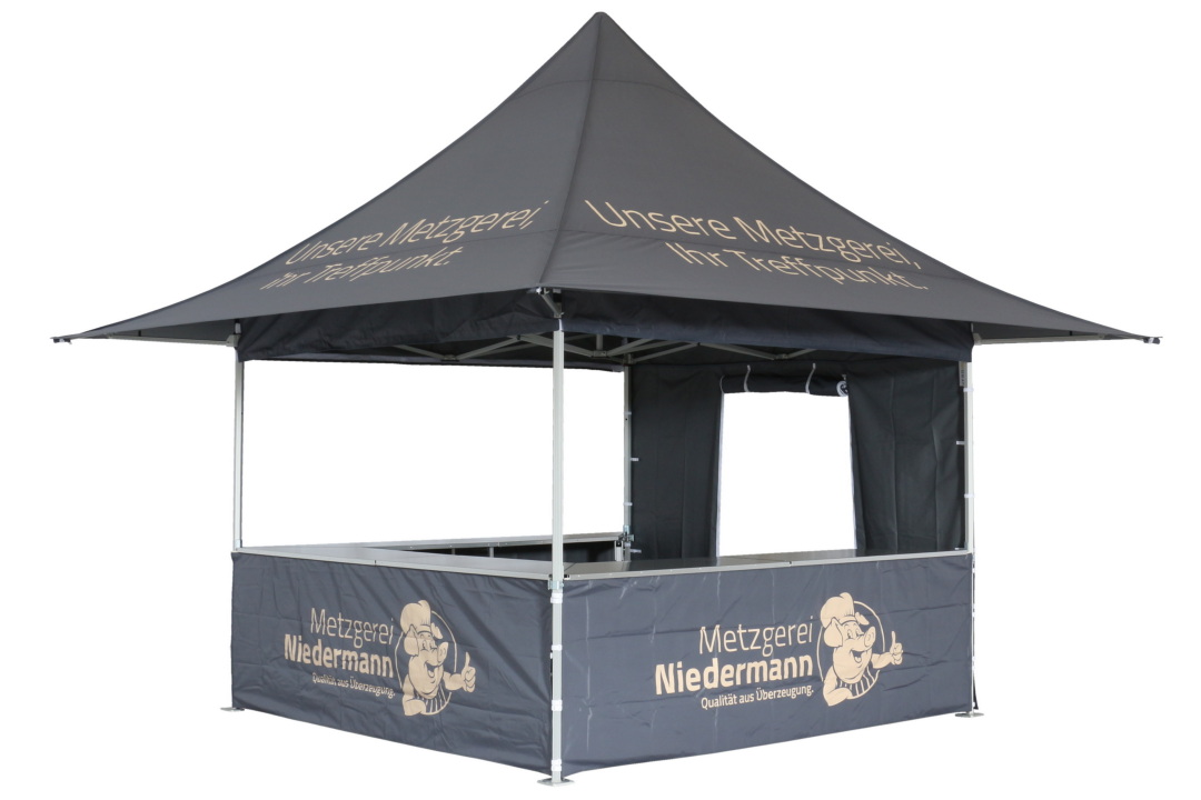 VeroTENT Luxea 3x3 mit Vordach und Theke