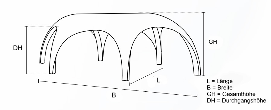 Skizze Luftzelt Hex Strech