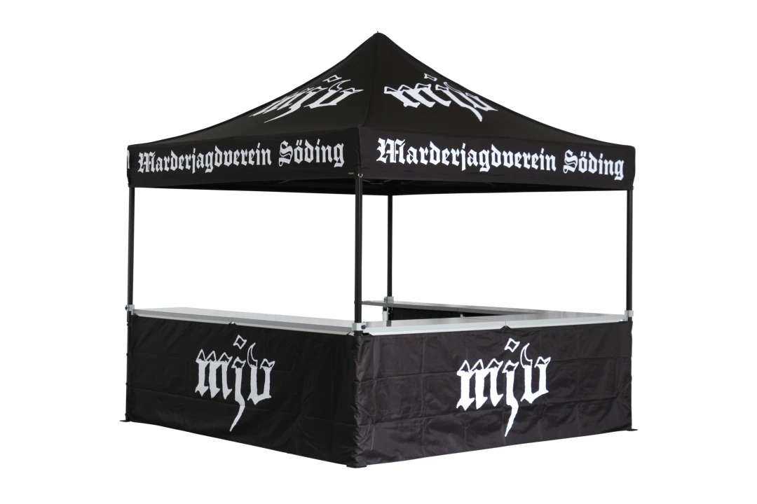Bedrucktes Faltzelt von unserem Marderjagdverein Söding