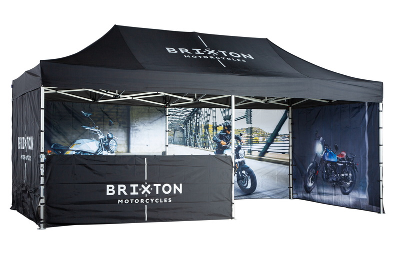 Bedrucktes Faltzelt von unserem Kunden Brixton