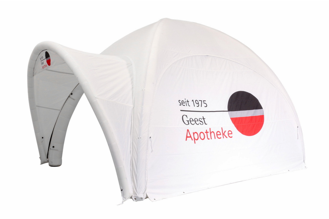 Bedrucktes Luftzelt 3x3 von unserem Kunden Apotheke Geest