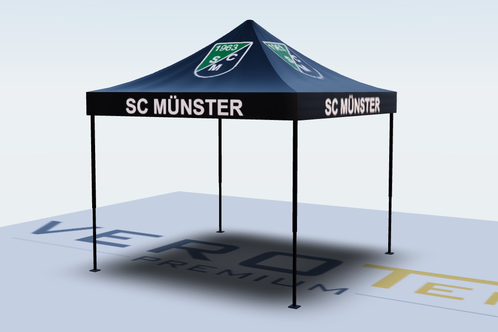 SC Münster Faltzelt Entwurf im 3D Konfigurator