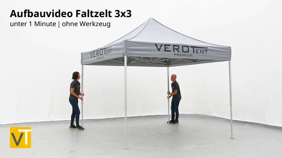 Faltzelt 3x3 m  stabil & wasserdicht | VeroTENT