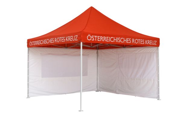 Faltpavillon 4x4 mit Seitenplanen Österreichisches Rotes Kreuz