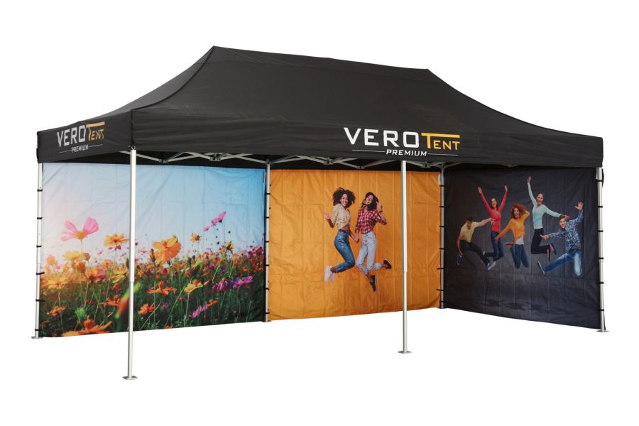 Bedrucktes Faltzelt 3x6 m von VeroTENT