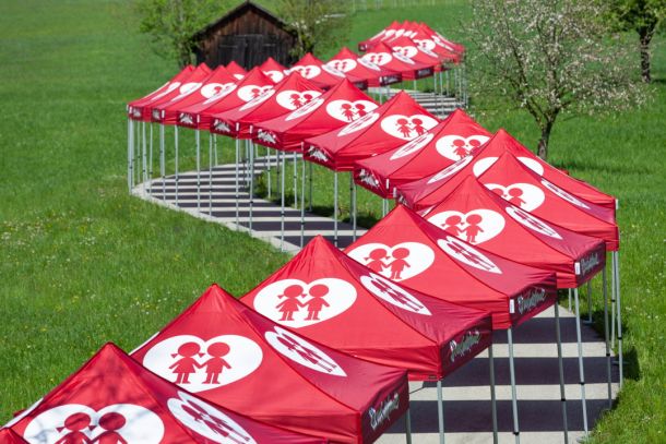 Bedruckte Faltzelte 3x3 Starter Kinderfreunde