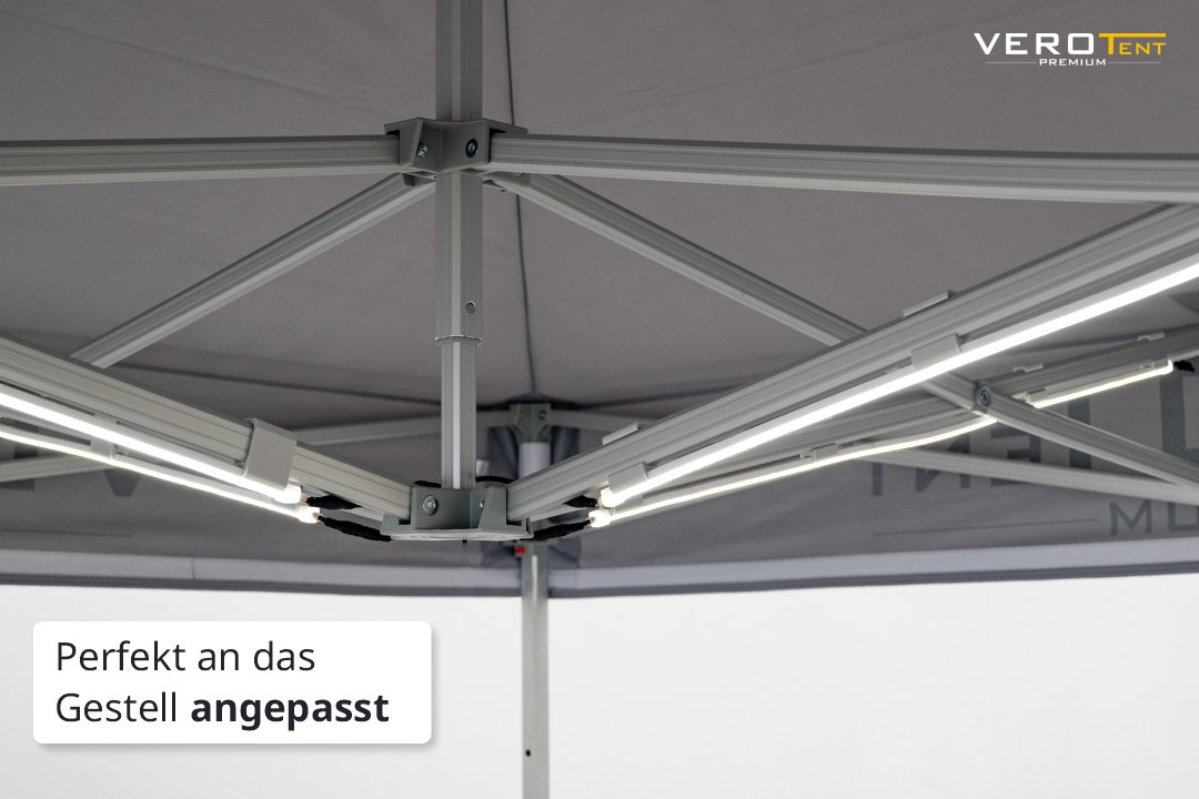 VeroTENT Lichtsystem: 4x100cm LED Leiste - Luxea silber
