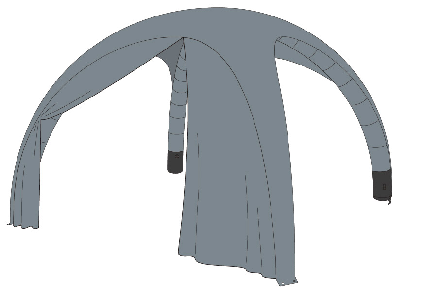 Luftzelt Classic Wand mit Türe 5x5m