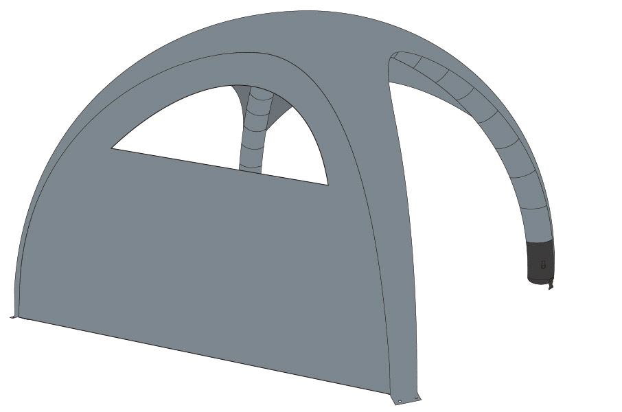 Luftzelt Classic Wand mit Fenster 5x5m