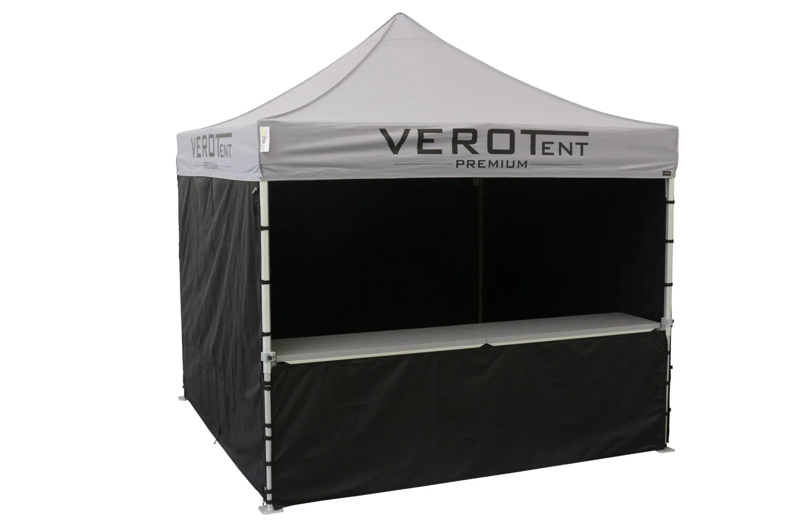Faltzelt 3x3 m als Verkaufsstand mit Theke, rundum geschlossen