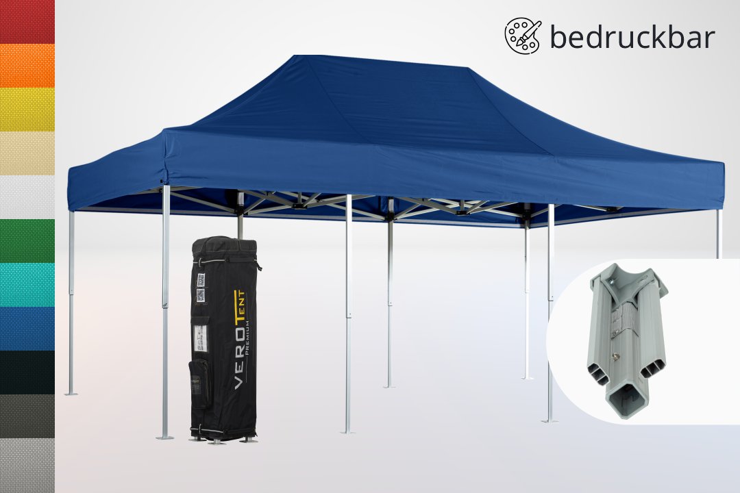 Profi Faltpavillon 4x6 8 Standbeine stabil wasserdicht easy-up Classic | VeroTENT