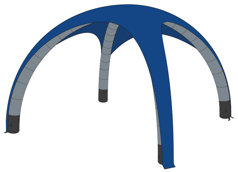 Luftzelt Classic Dach 5x5m, Farbe Dunkelblau