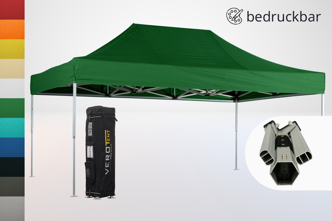 bedruckbarer Faltpavillon 4x6 4 Standbeine Alu Zeltgestell ultrastark Luxea