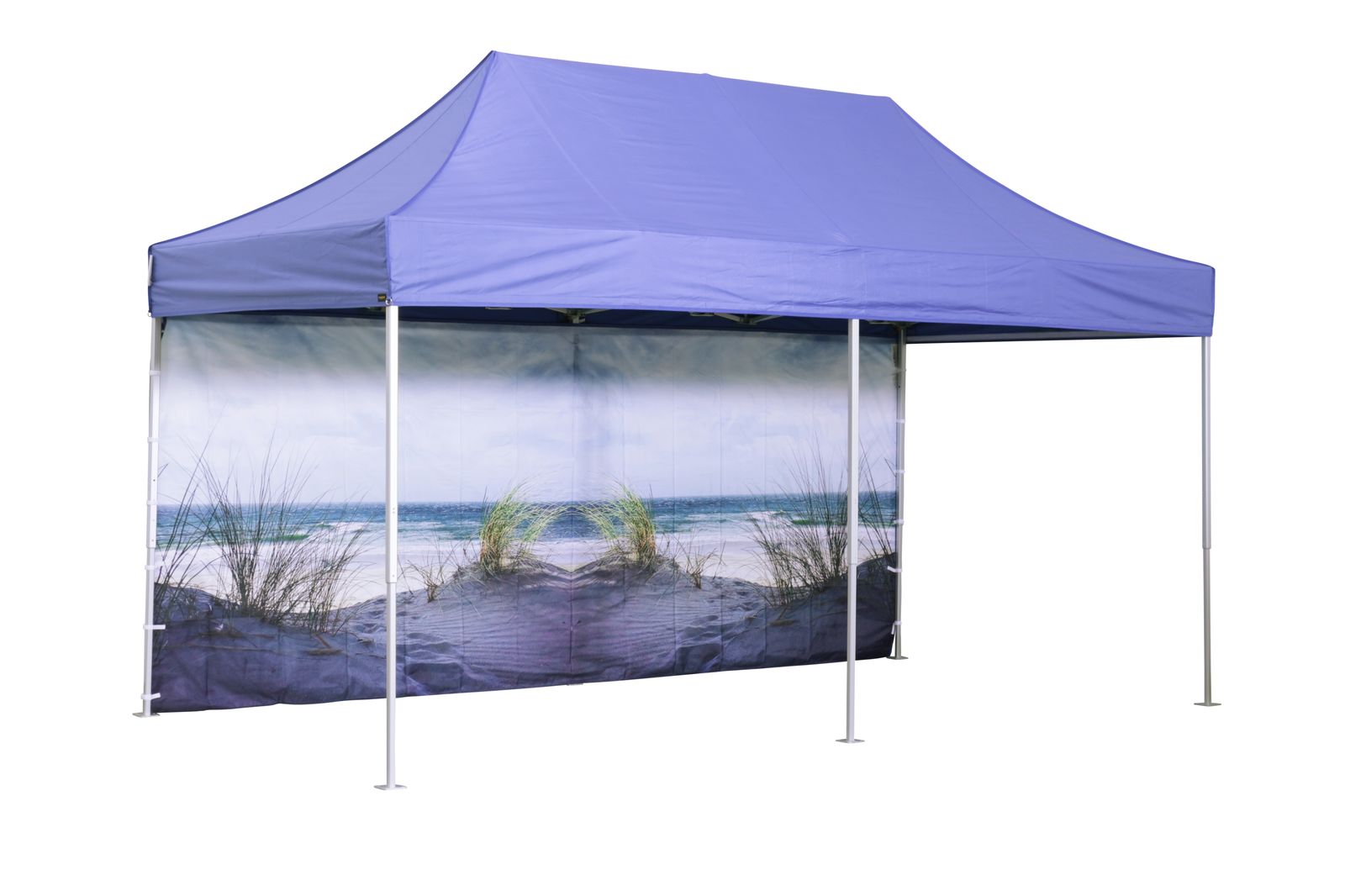 Faltzelt 2,5x5 m mit bedruckter Seitenwand