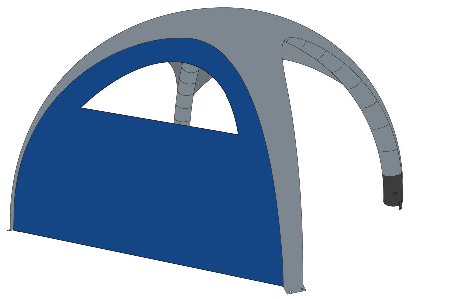 Luftzelt Classic Seitenwand mit Fenster 5x5m, Farbe Dunkelblau