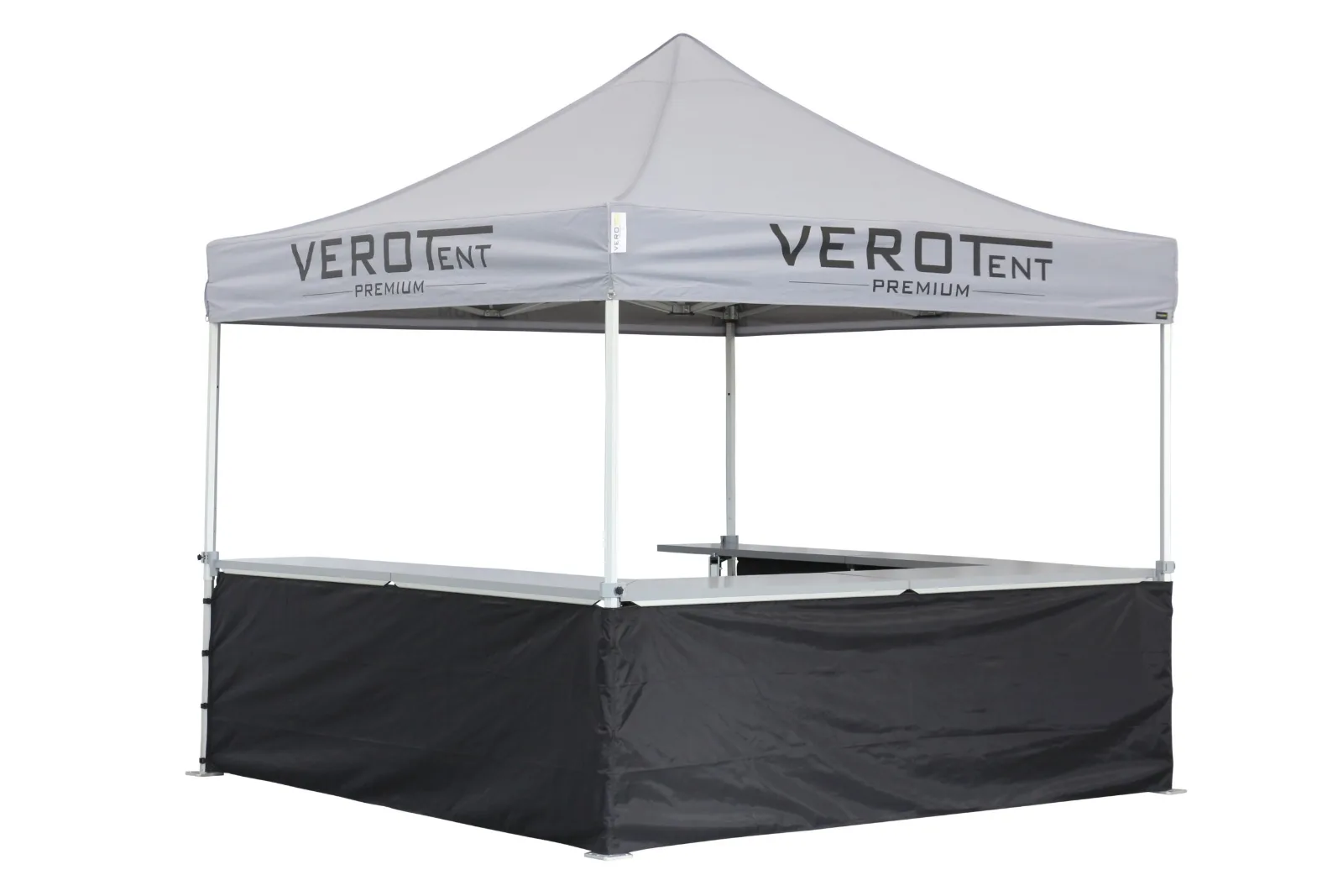 Faltzelt 3x3 m mit Theke in U-Form und Thekenverkleidung