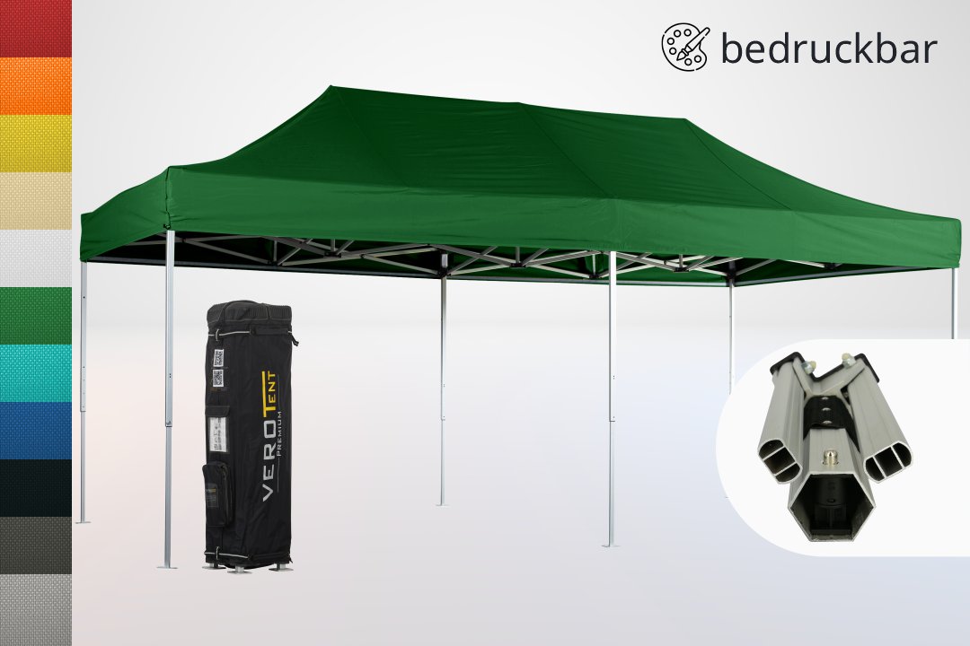 bedruckbarer Faltpavillon 4x8 Alu Zeltgestell ultrastark Luxea