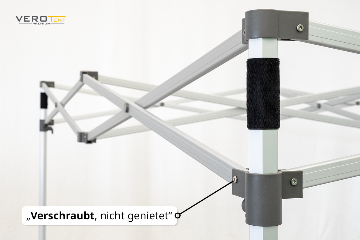 Faltpavillon Alu geschraubte Verbinder Budget40