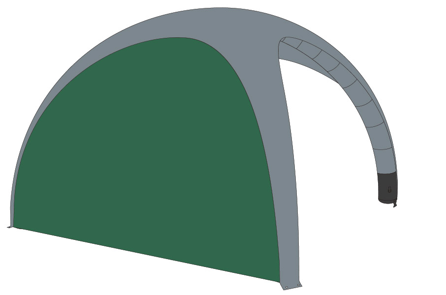 Luftzelt Luxea Wand 3x3m, Farbe Grün