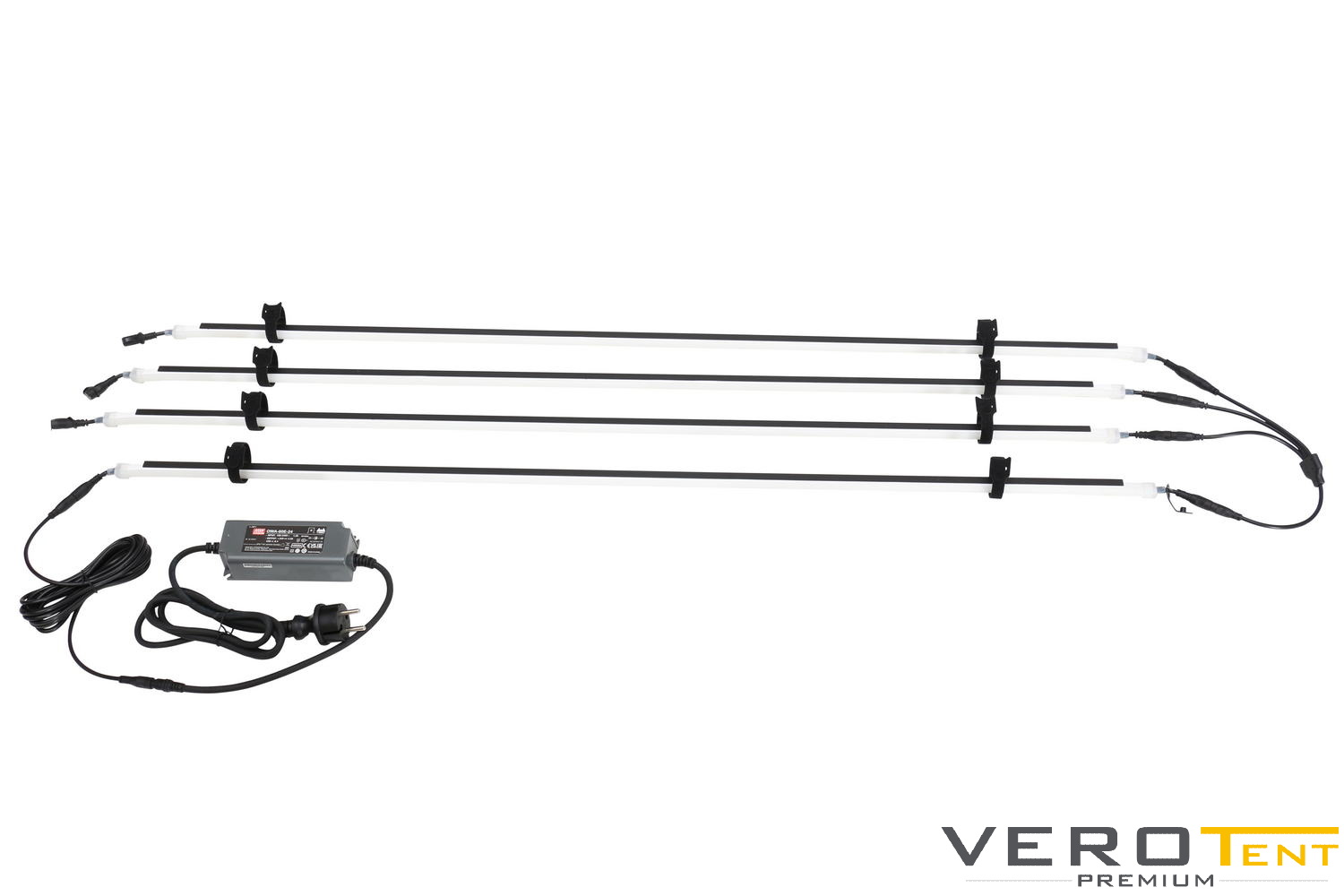 VeroTENT Lichtsystem: 4x100cm LED Leiste - Universal schwarz