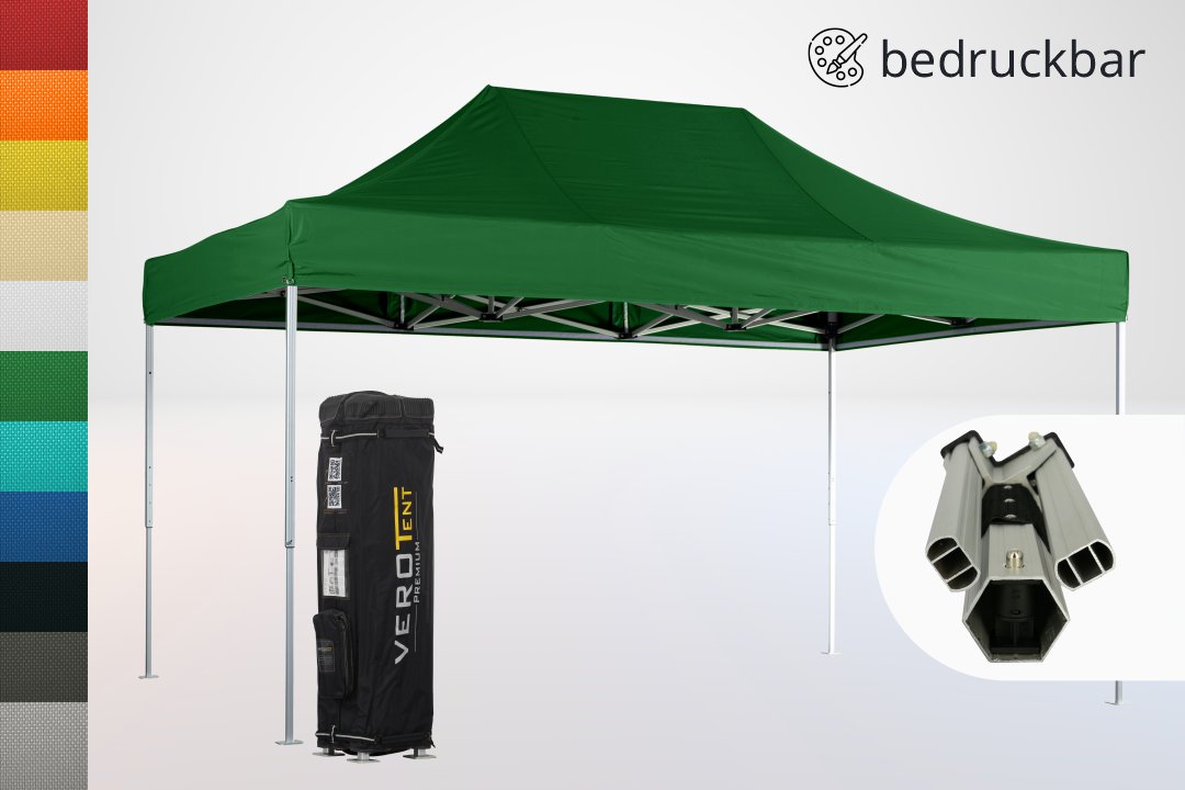 bedruckbarer Faltpavillon 3x4,5 Alu Zeltgestell ultrastark Luxea