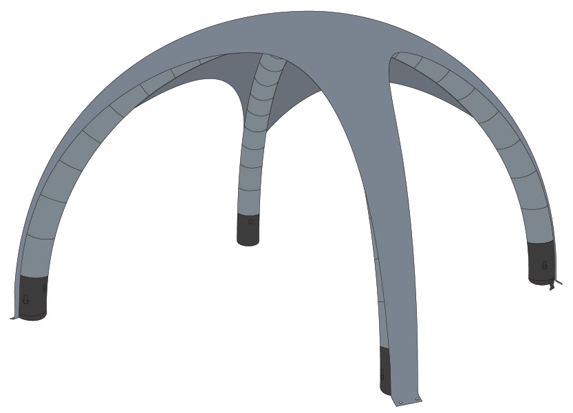 Luftzelt Classic Dach 5x5m, Farbe Grau