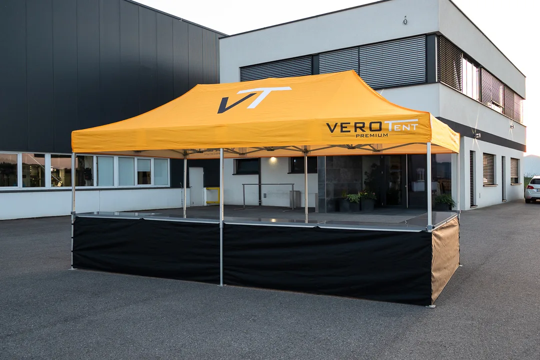 Faltzelt 3x6 m mit Theke und Thekenverkleidung
