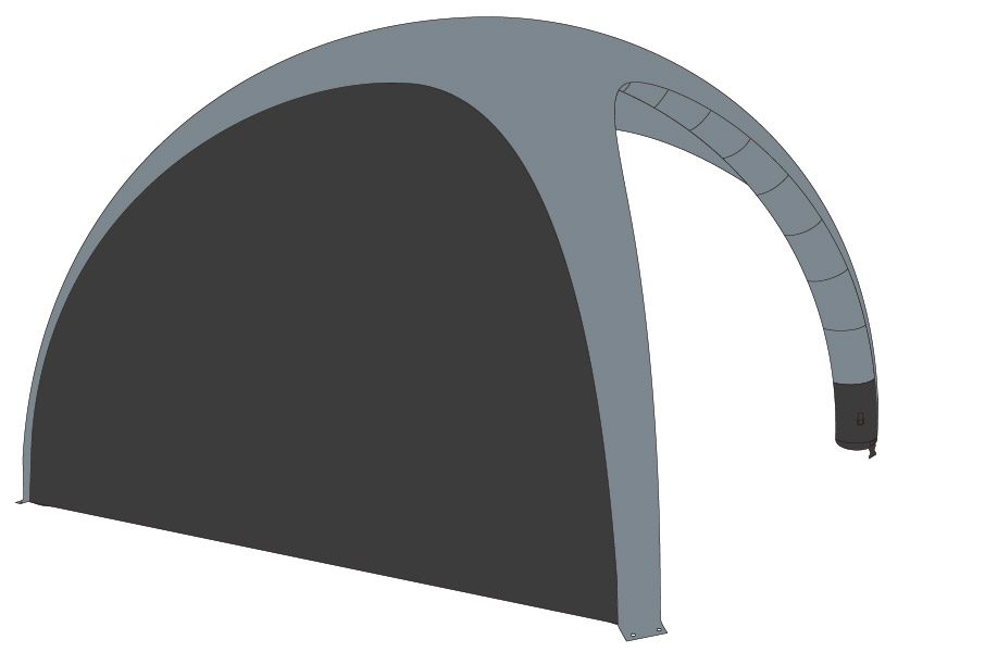 Luftzelt Classic Wand 5x5m, Farbe Schwarz