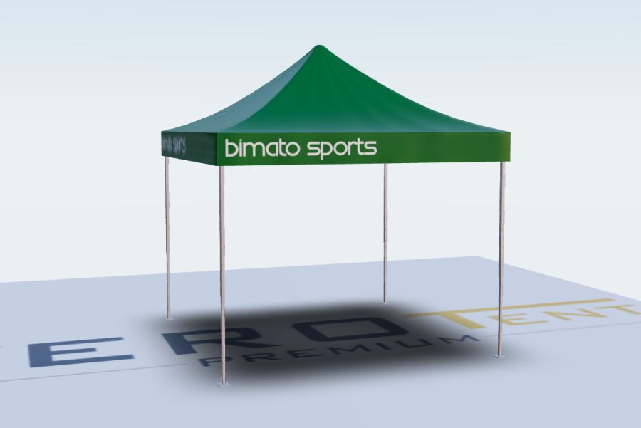Faltzelt Entwurf bimato Sports 3D-Konfigurator