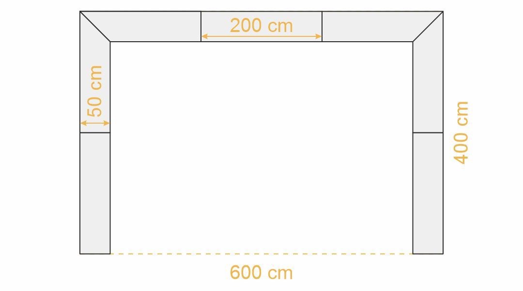 Thekensystem Faltzelt 4 X 6 3 Seiten U Form