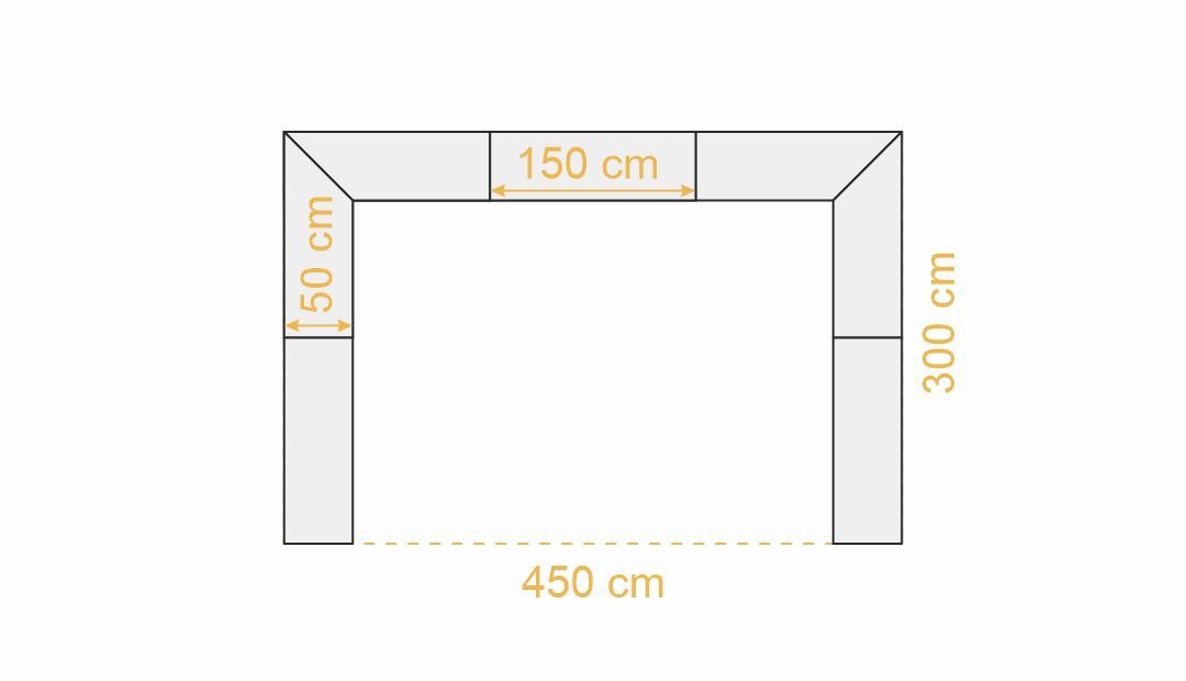 Thekensystem Faltzelt 4.5 X 3 3 Seiten U Form